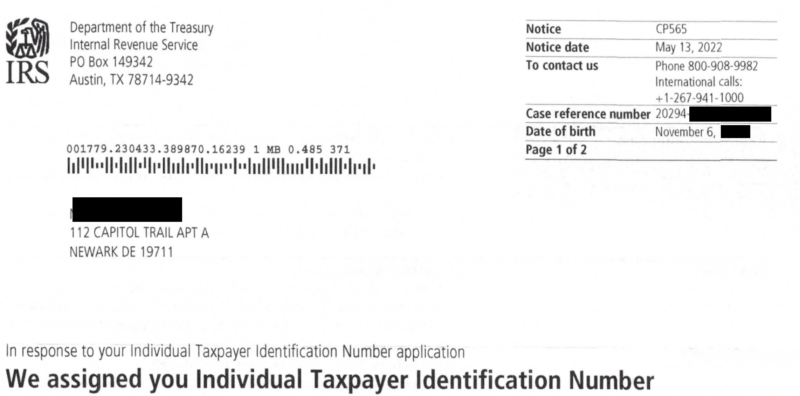 itin number for non resident